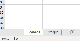 aba de pedido e outra aba de estoque para cruzar dados de PROCV