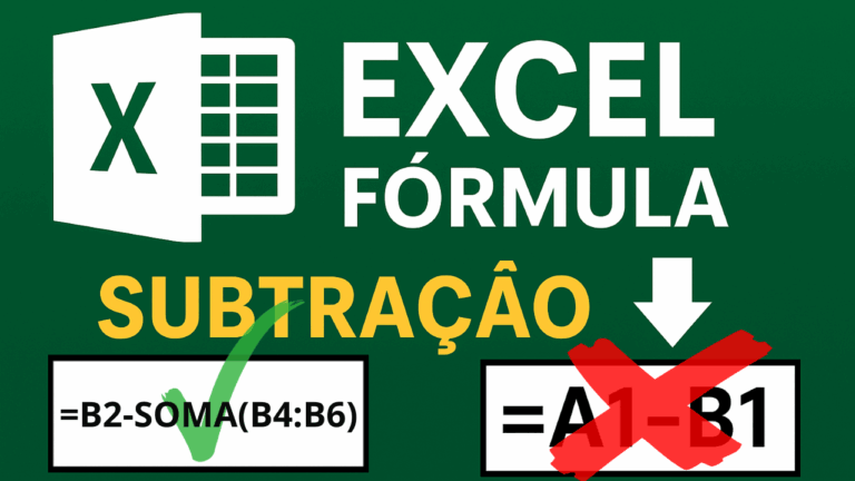 Leia mais sobre o artigo Excel — Fórmula Subtração: O Guia Completo (passo a passo, exemplos e imagens)