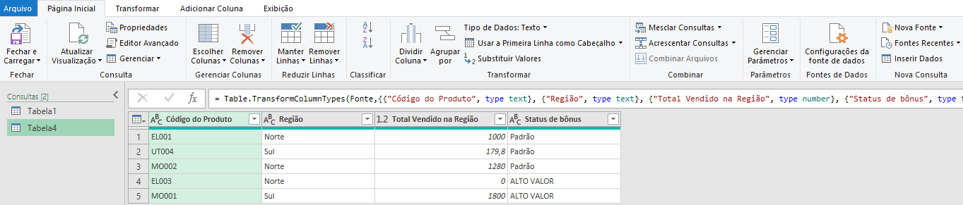 Imagem de power query mesclar e consulta para unit 2 tabelas